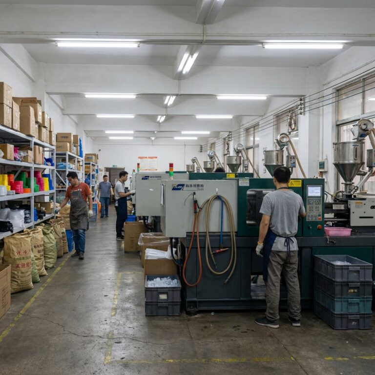 Plastic injection molding production at ClawClipFactory