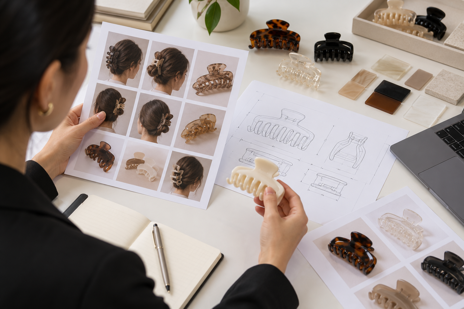 Generic design review for injection-molded plastic hair claw clips